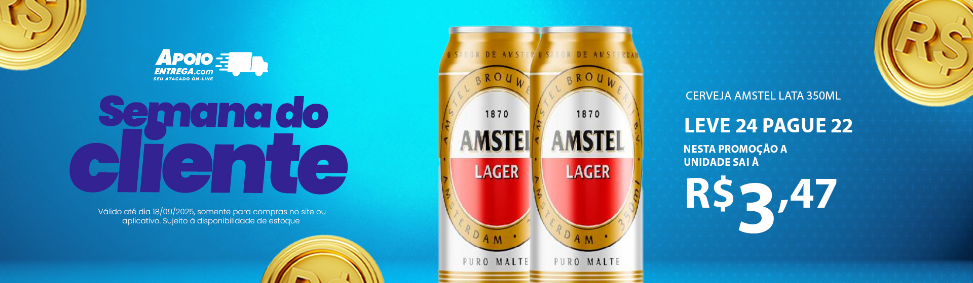 Cerveja Amstel Lata 350ml 21/09
